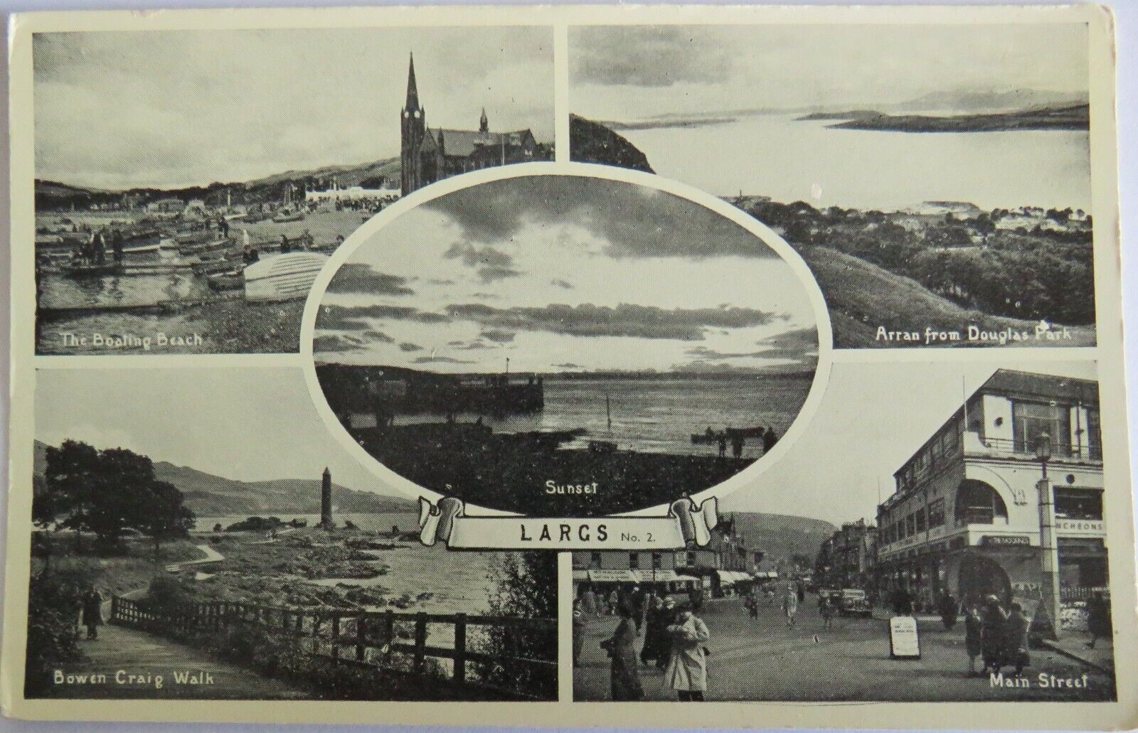 Old Multiview Postcard of Largs - Ref : 1029