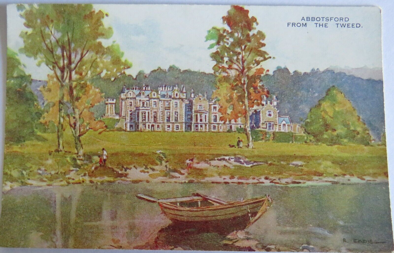 Old Postcard of Abbotsford From The Tweed - Ref : 1029