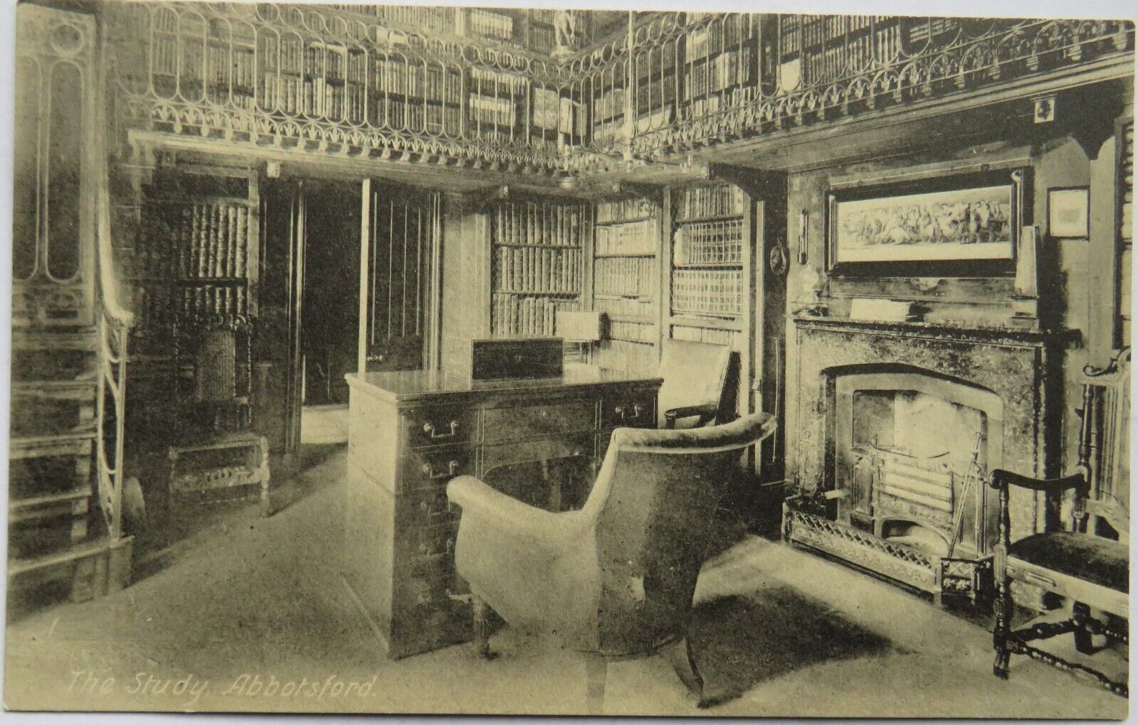 Old Postcard of The Study At Abbotsford
