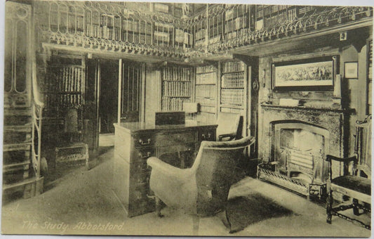 Old Postcard of The Study At Abbotsford