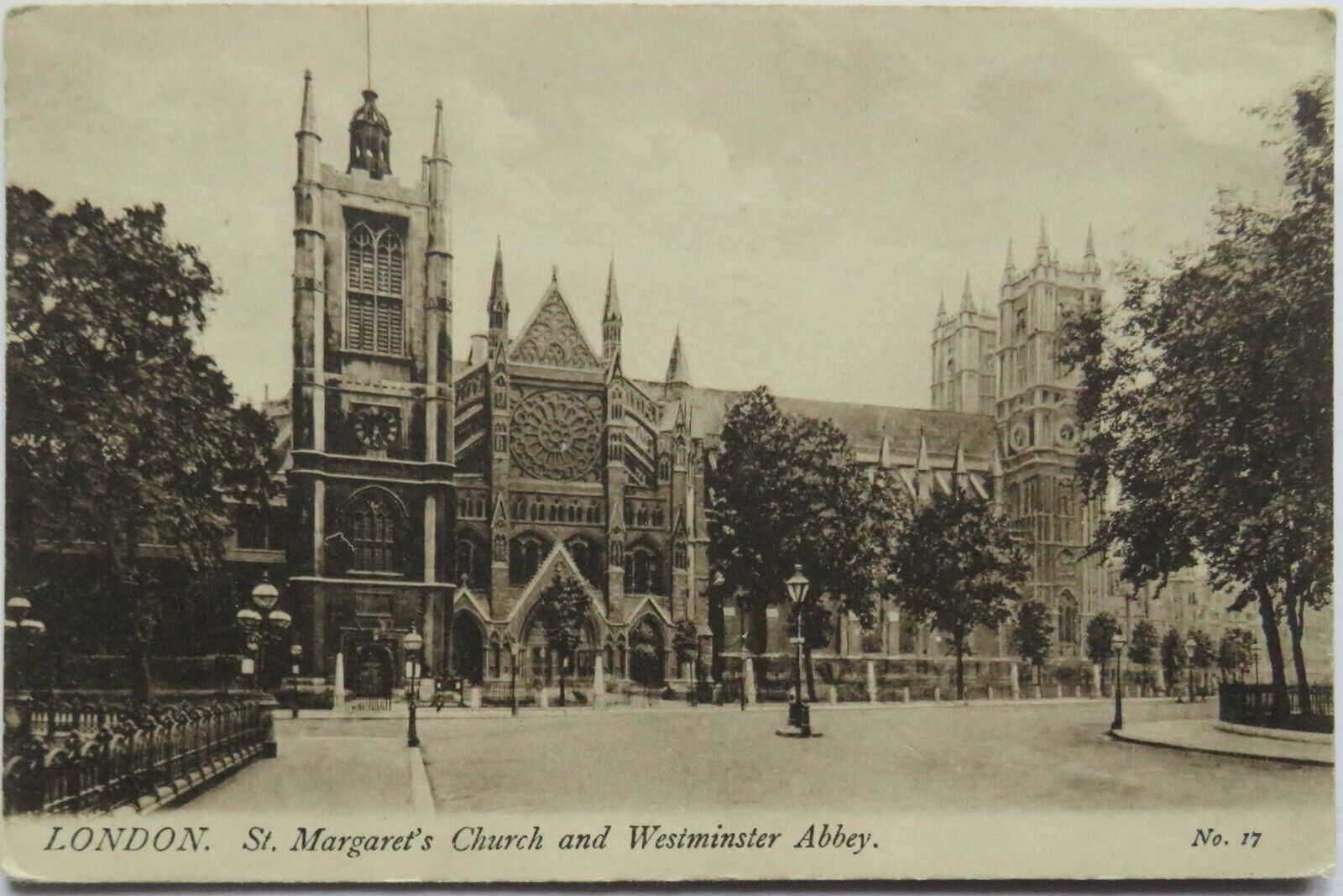 Old Postcard of London St Margaret's Church and Westminster Abbey - Ref : 1032