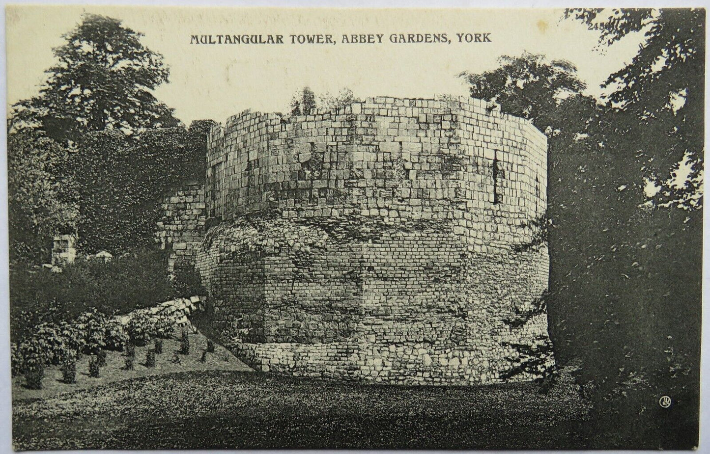 Old Postcard of Multangular Tower, Abbey Gardens, York