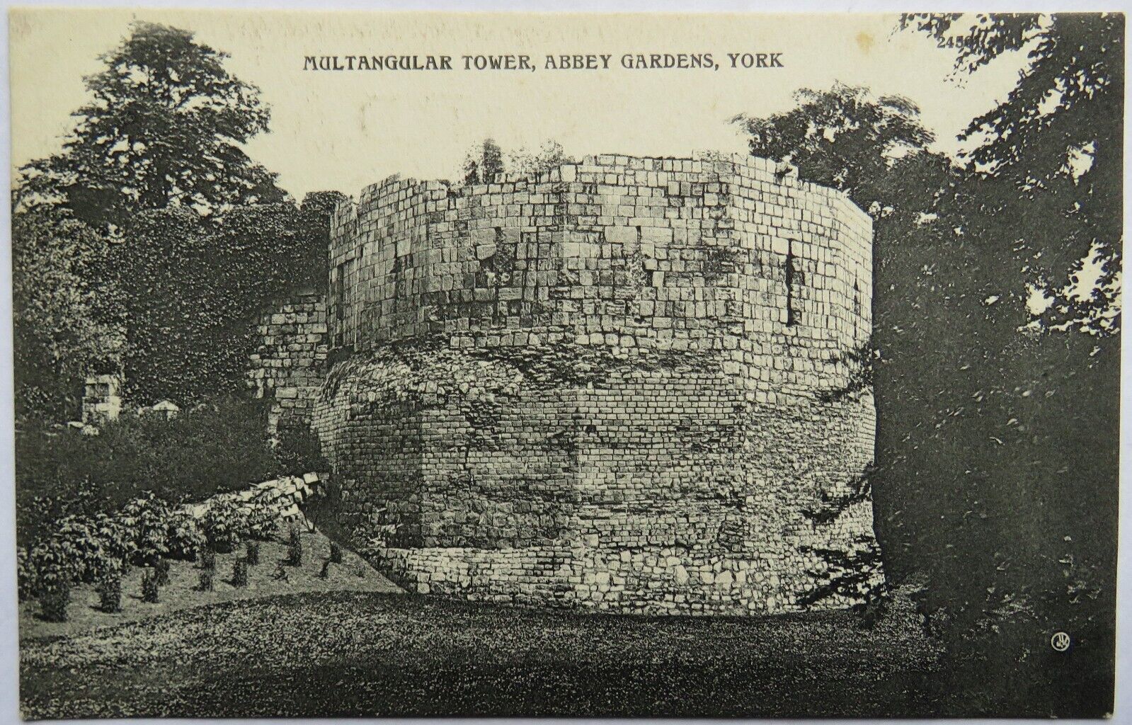 Old Postcard of Multangular Tower, Abbey Gardens, York