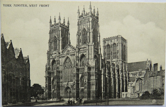 Old Postcard of York Minster, West Front