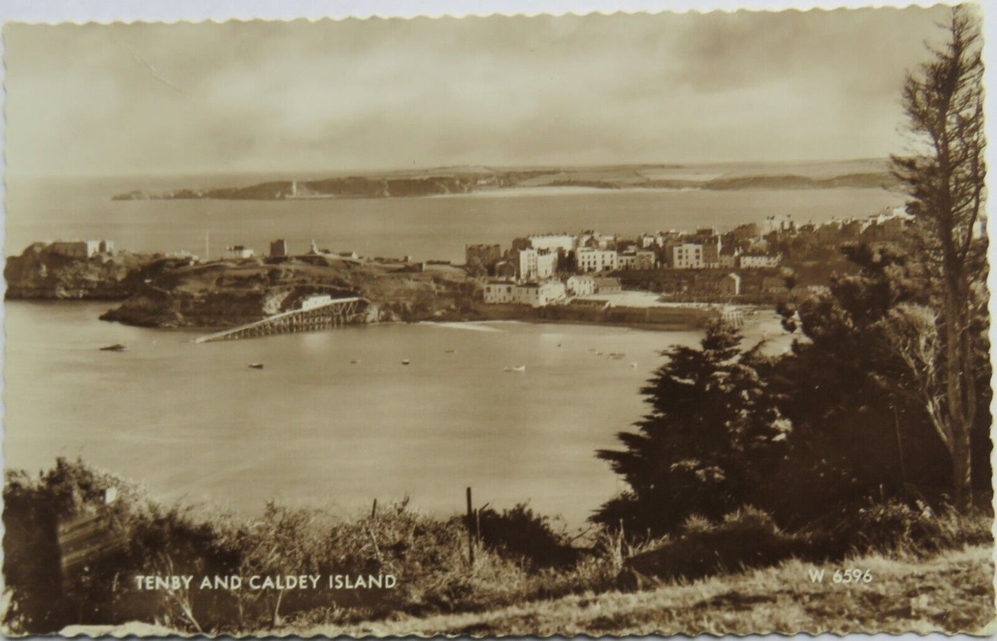 Old Postcard of Tenby and Caldey Island, 1963