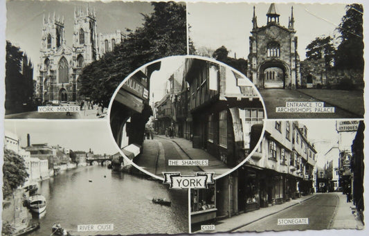 Old Multiview Postcard of York