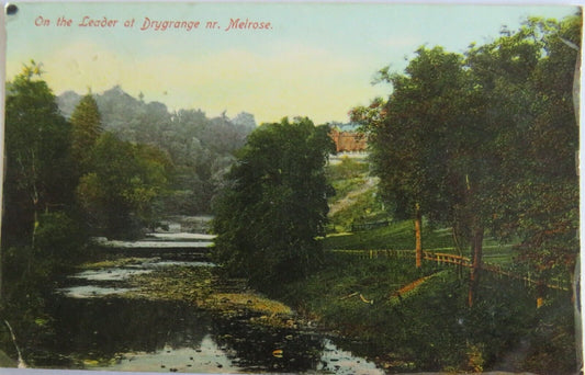 Old Postcard On The Leader At Drygrange Nr. Melrose 1908 - Ref : 1028