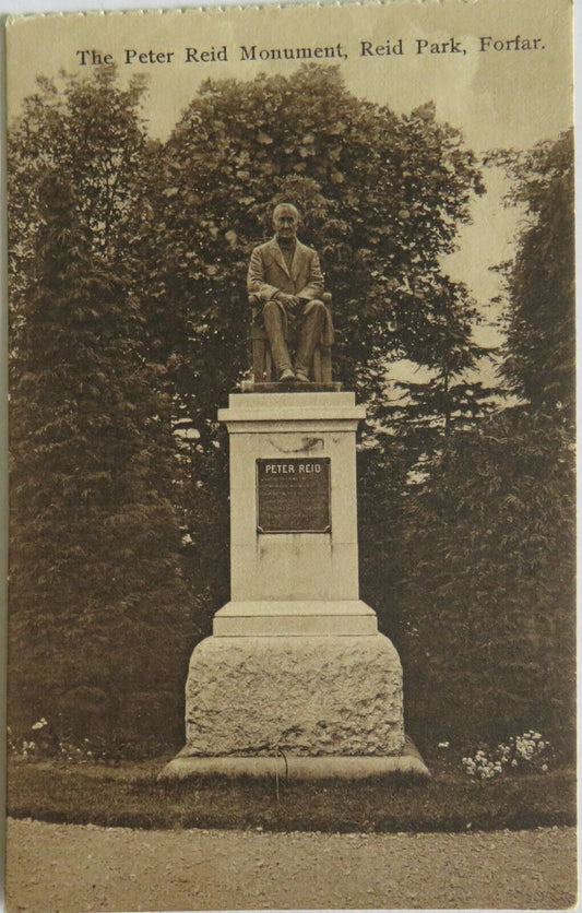 Old Postcard of The Peter Monument, Reid Park, Forfar - Ref : 1003