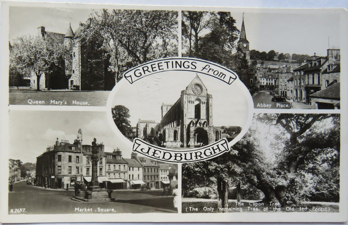 Old Multiview Postcard of Greetings from Jedburgh, 1958