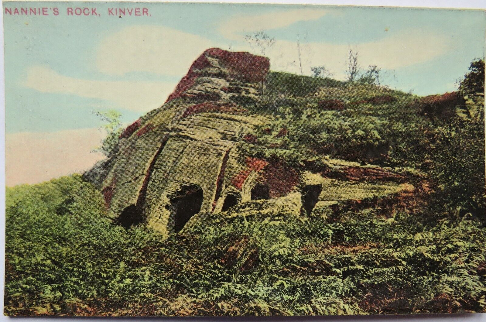 Old Postcard of Nannie's Rock, Kinver