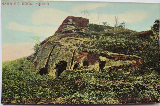 Old Postcard of Nannie's Rock, Kinver