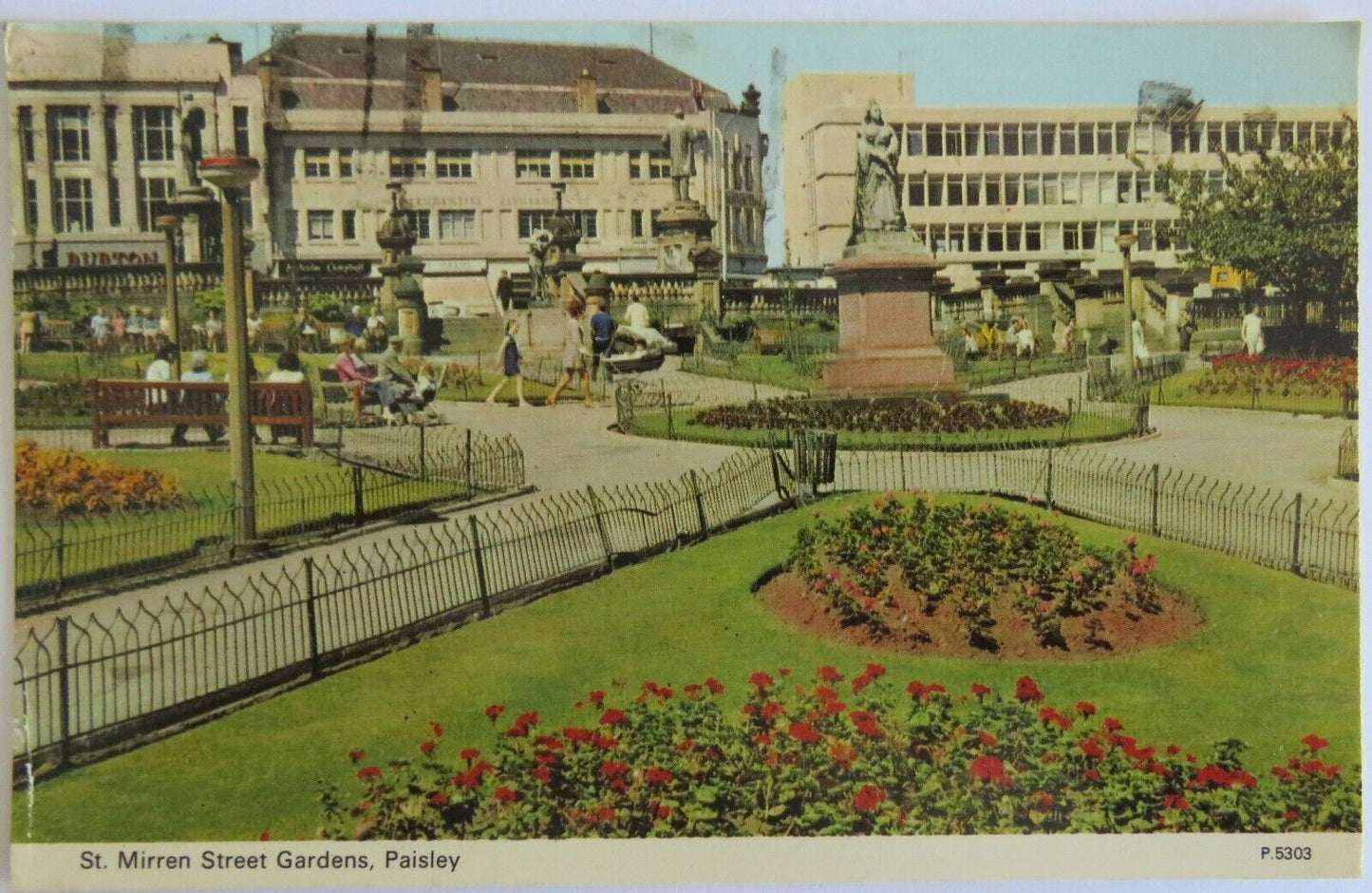 Old Postcard of St. Mirren Street Gardens, Paisley 1973 - Ref : 1024