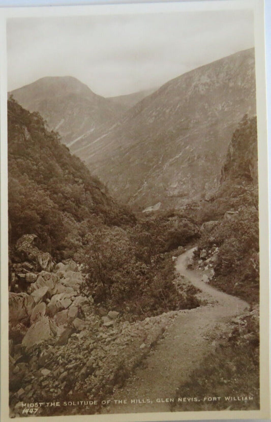 Old Postcard of Midst The Solitude Of Hills Glen Nevis Fort William - Ref : 1028