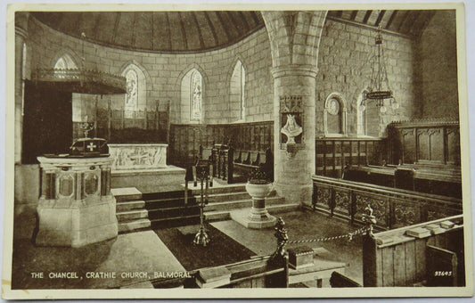 Old Postcard of The Chancel, Crathie Church, Balmoral