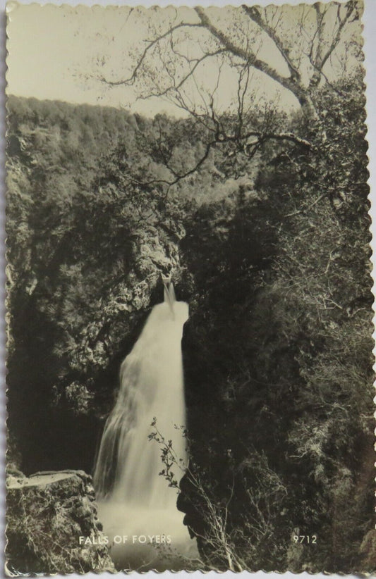 Old Postcard Of The Falls of Foyers 1961