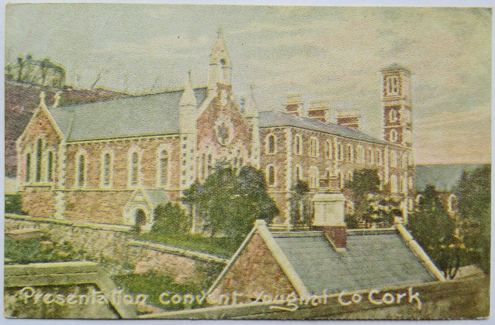 Old Postcard of  Presentation Convent Yougnal Co Cork
