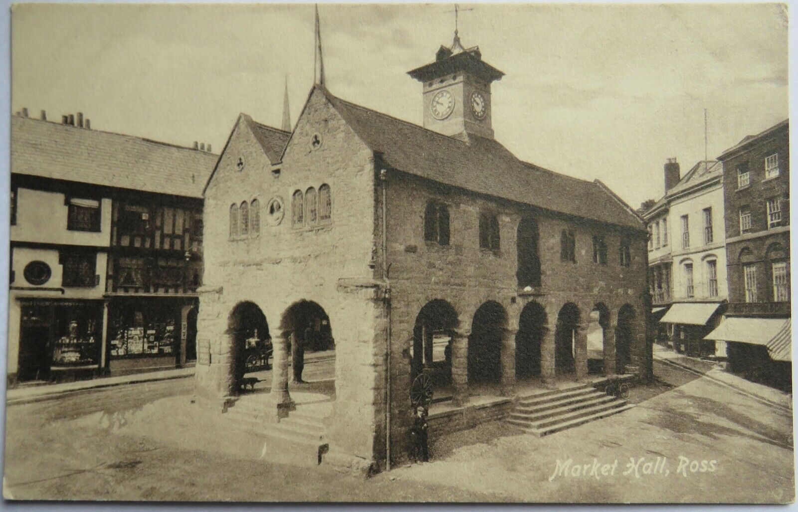 Old Postcard of Market Hall, Ross, Valentine's Series