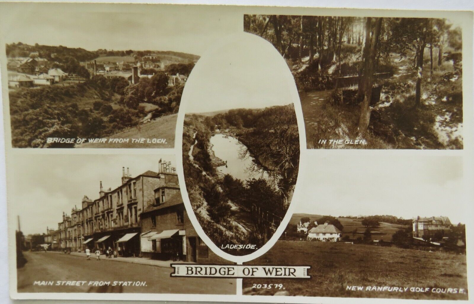Old Postcard of Bridge of Weir - Ref : 1002