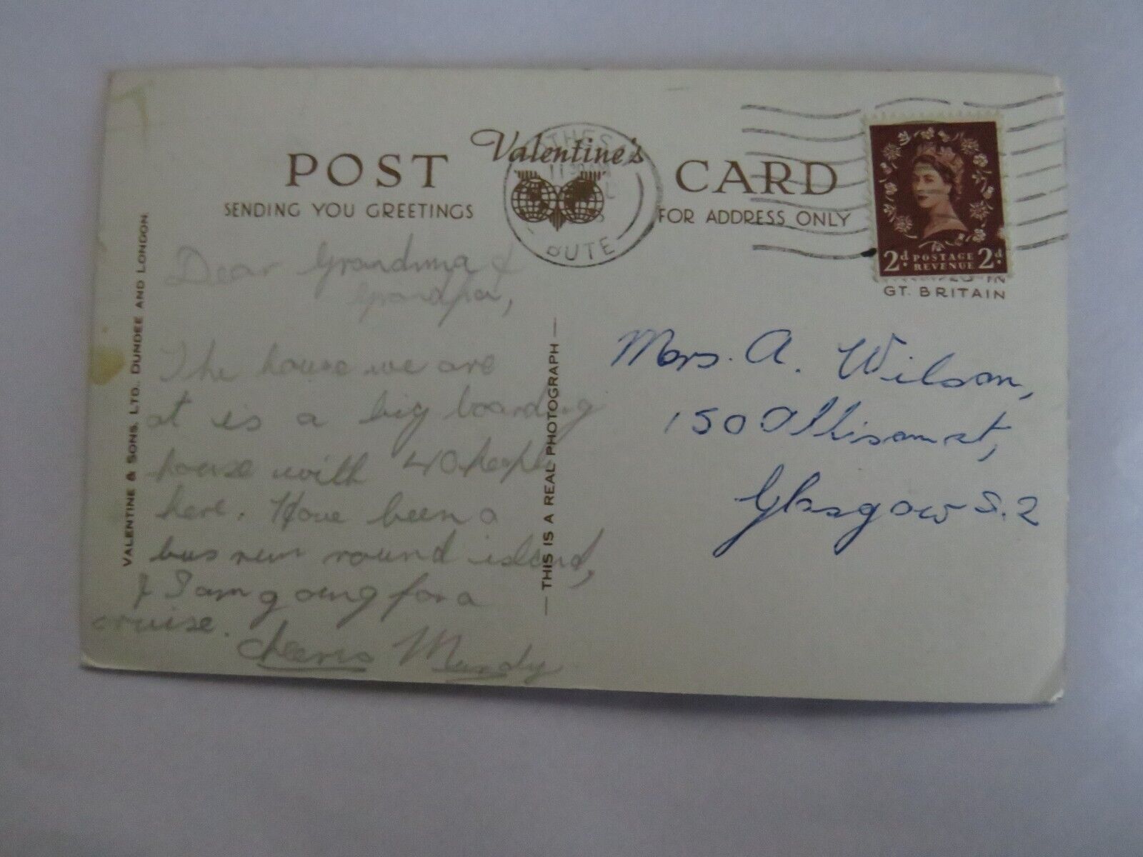 Old Antique Postcard Of Good luck From Rothesay  - Ref : 1040