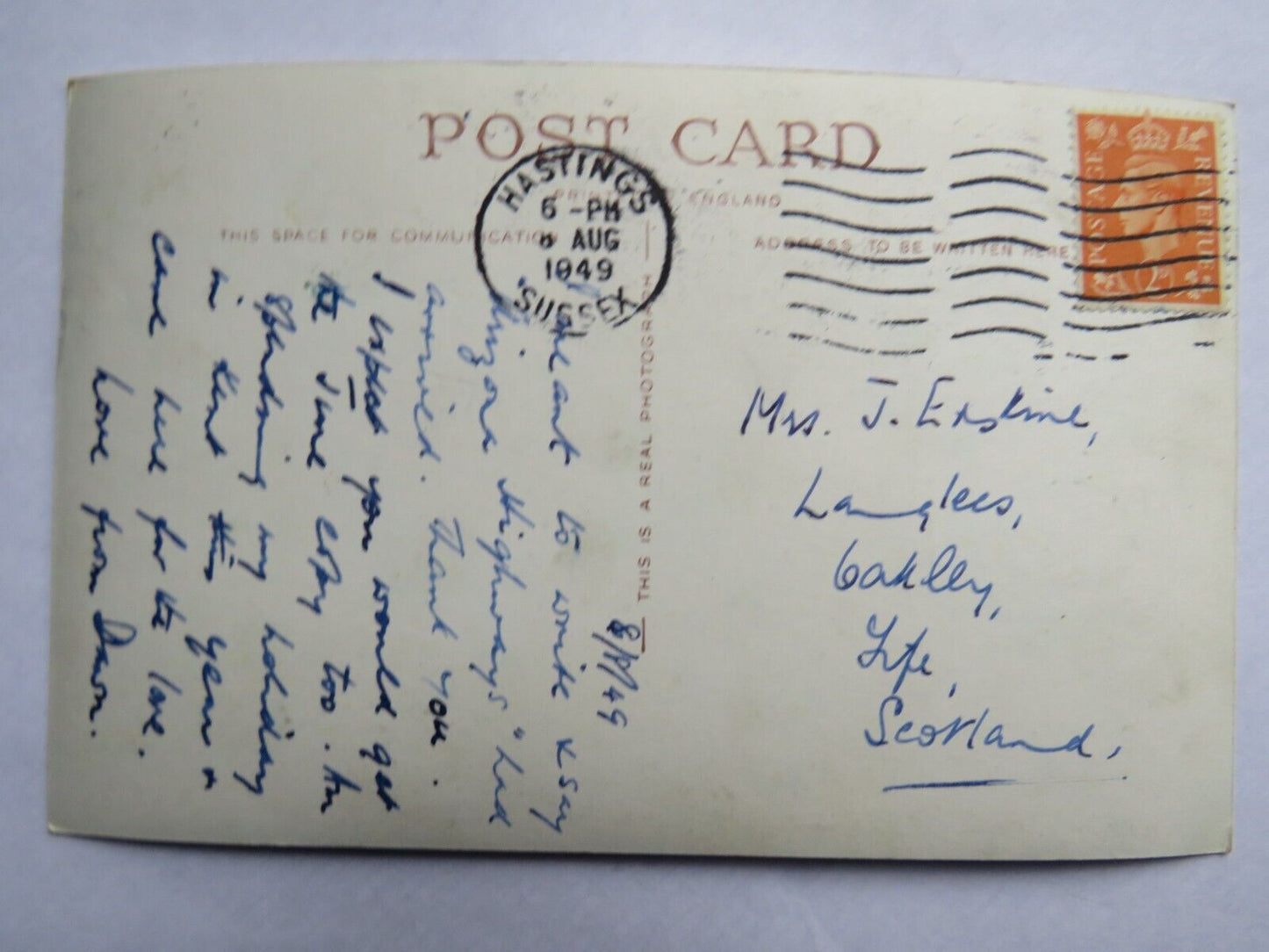 Old Postcard of Fairlight Glen From West, Hastings 1949