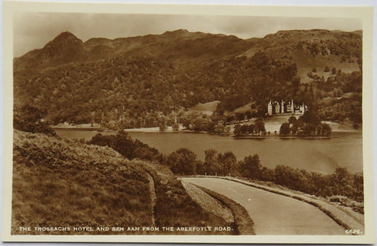 Old Postcard of The Trossachs Hotel and Ben Aan from the Aberfoyle Road