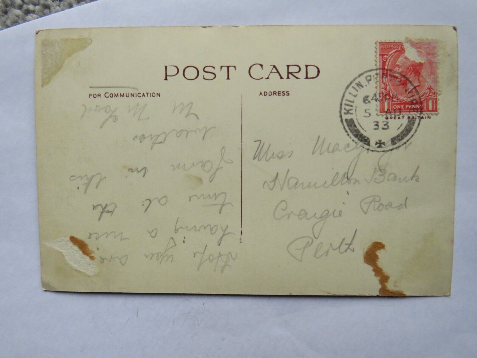 Old Postcard On The Lochay, Killin 1933