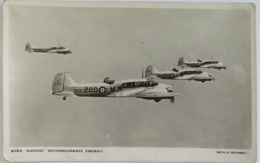 Old Postcard Of Avro Ansons Reconnaissance Aircraft - Ref : 1014
