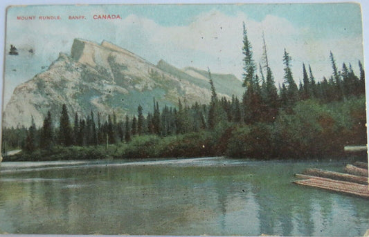 Old Postcard of Mount Rundle Banff, Canada 1909 - Ref : 1025