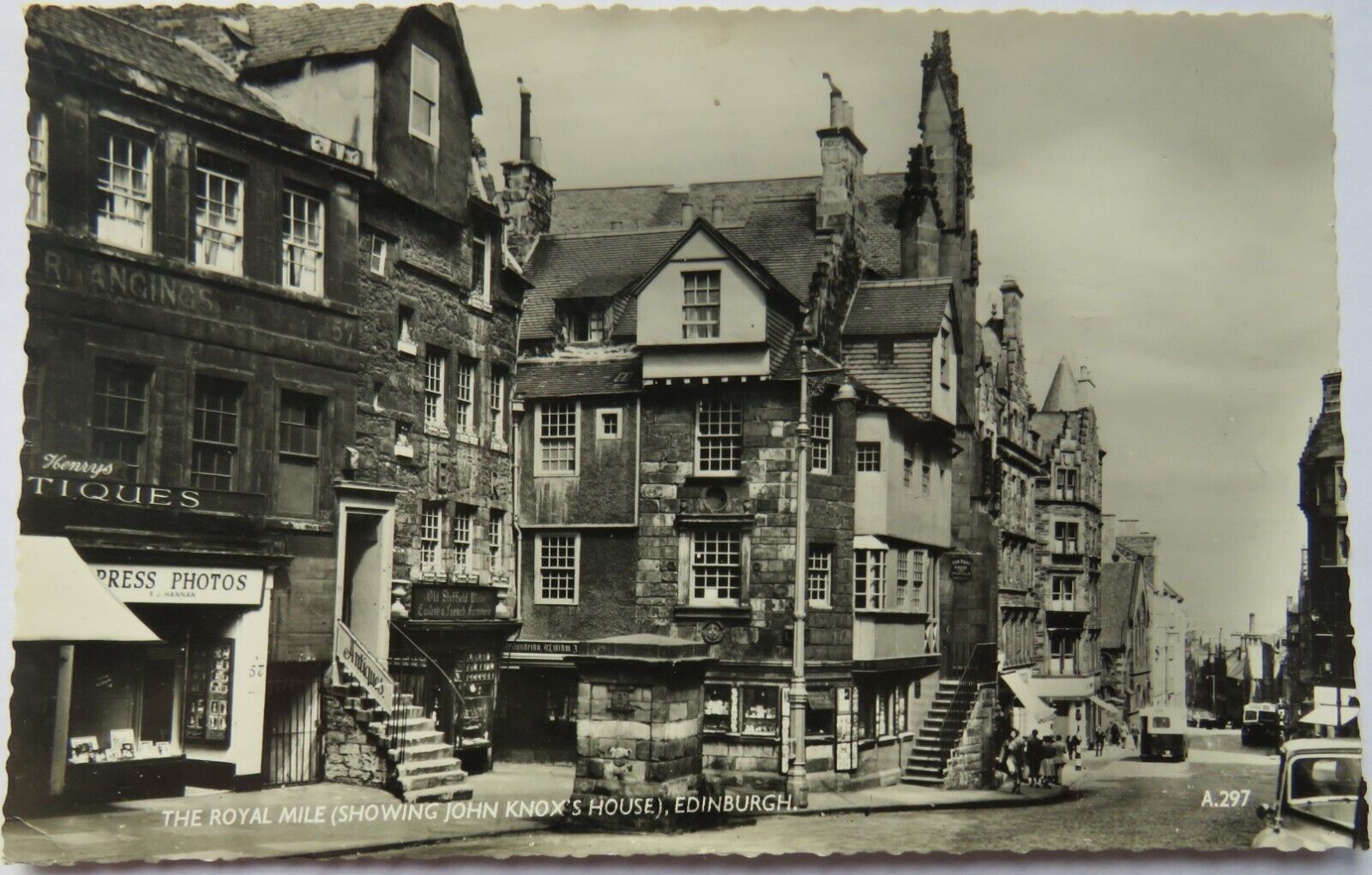 Old Postcard of The Royal Mile (Showing John Knox's House), Edinburgh, 1960