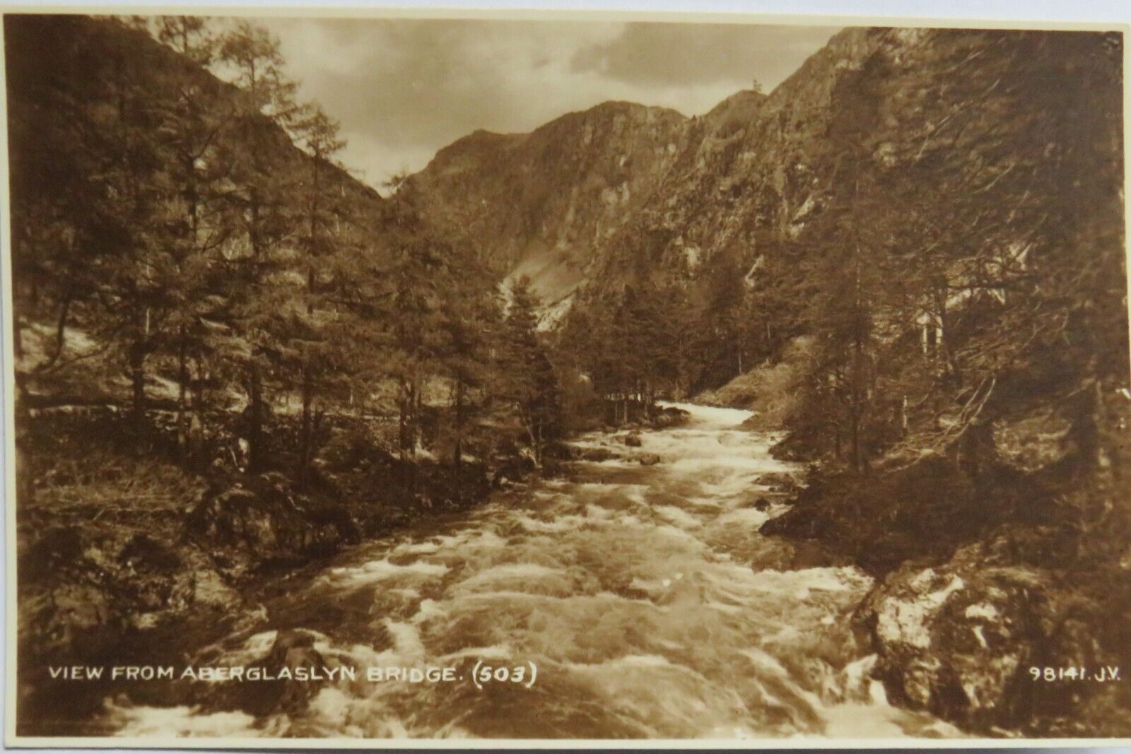 Old Postcard of View From Aberglaslyn Bridge - Ref : 1011