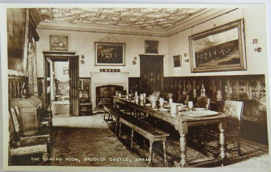 Old Postcard of The Dining Room, Brodick Castle, Arran - Ref : 1029