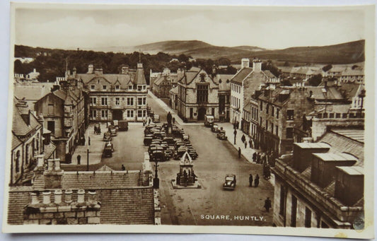 Old Postcard of the Square, Huntly, 1950