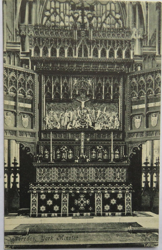 Old Postcard of The Keredos, York Minster