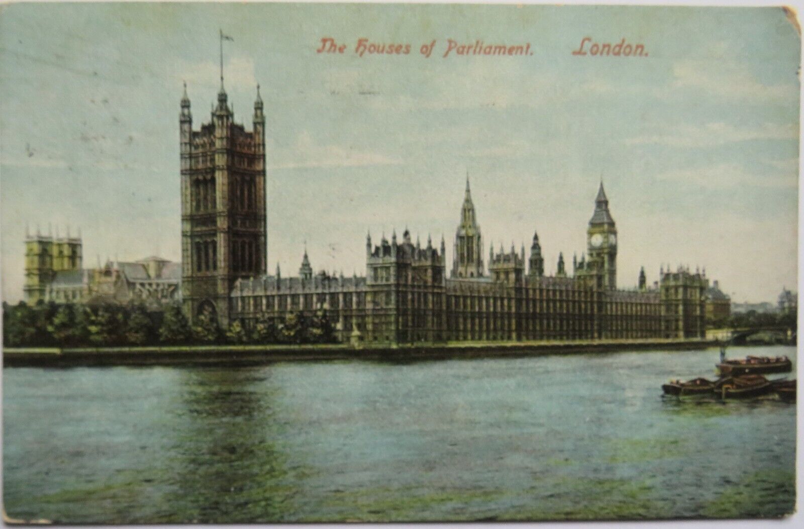 Old Postcard of The Houses of Parliament London 1906 - Ref : 1034
