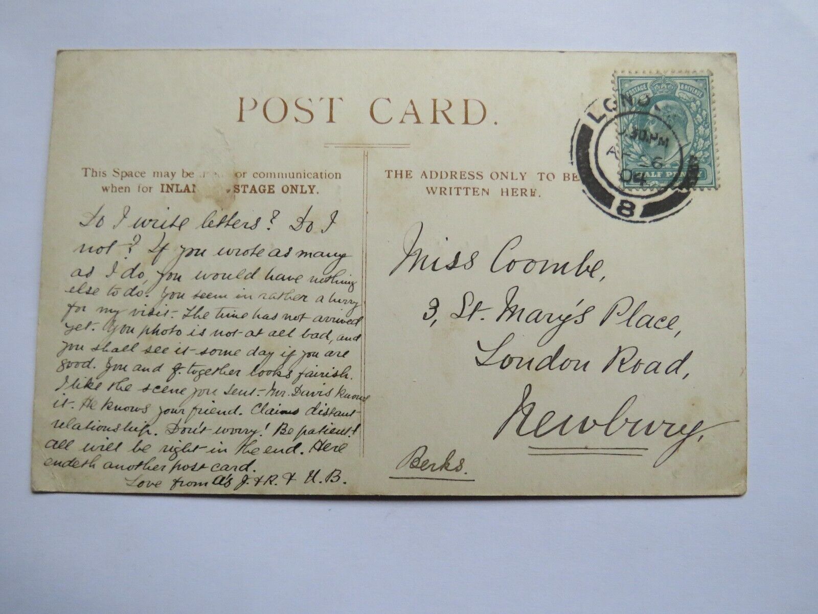 Old Postcard of Houses of Parliament London 1904 - Ref : 1034