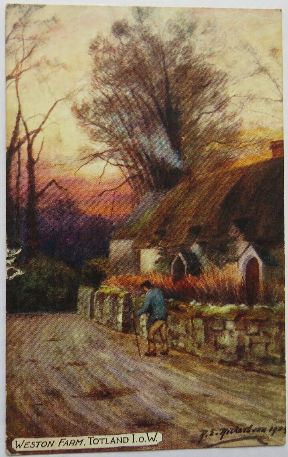 Old Postcard of Weston Farm, Totland Isle of Wight 1905