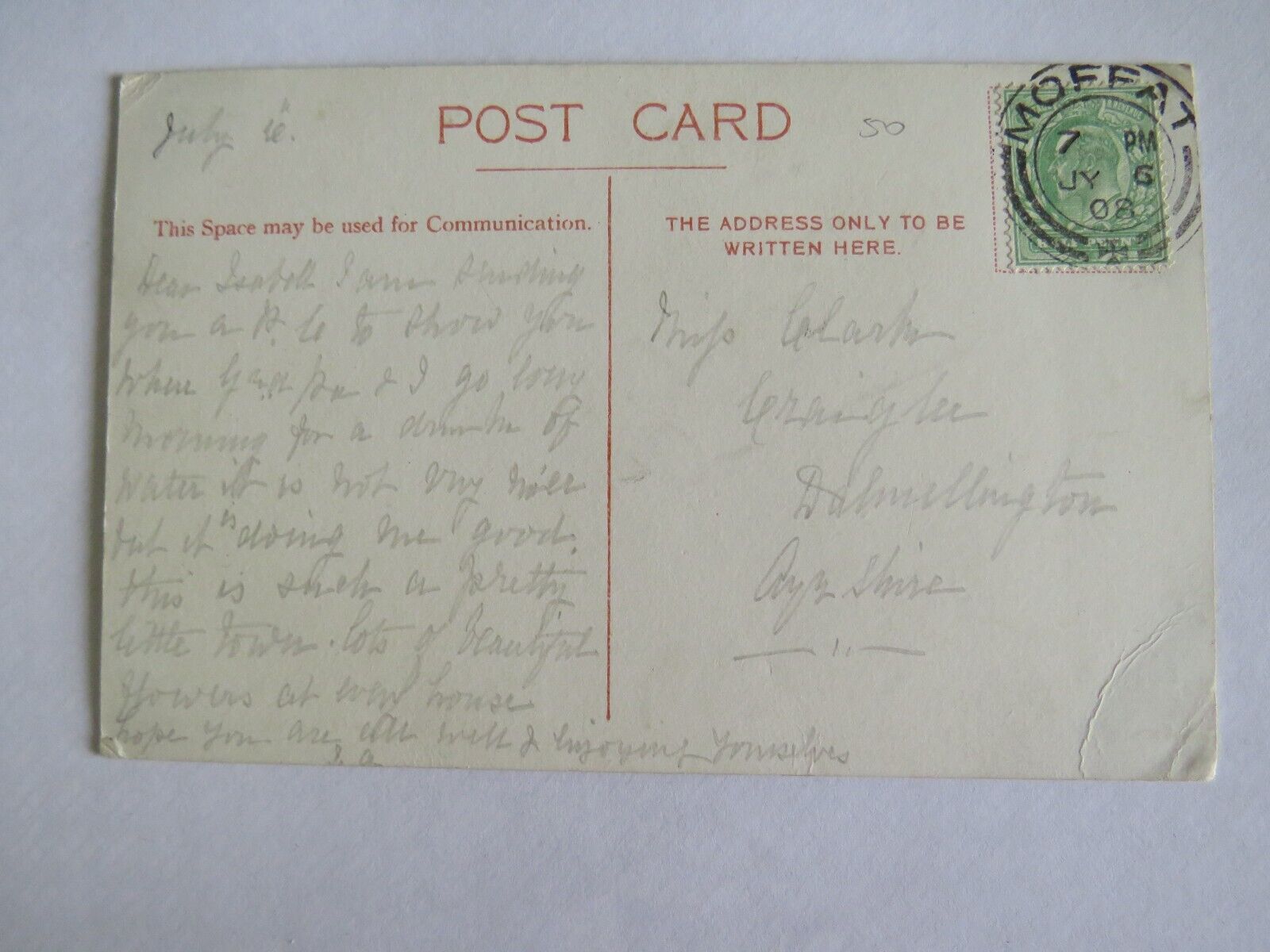 Old Postcard of  Moffat. The Wells 1908 - Ref : 1003
