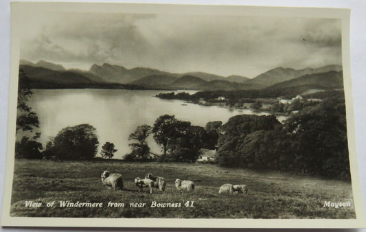 Old Postcard of View of Windermere from near Bowness