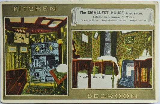 Old Postcard of The Smallest House In GB, Conway, Wales  -  Ref : 1012