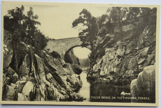 Old Postcard of Dulsie Bridge on the Findhorn, Forres