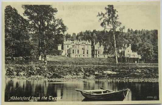 Old Postcard of Abbotsford From The Tweed