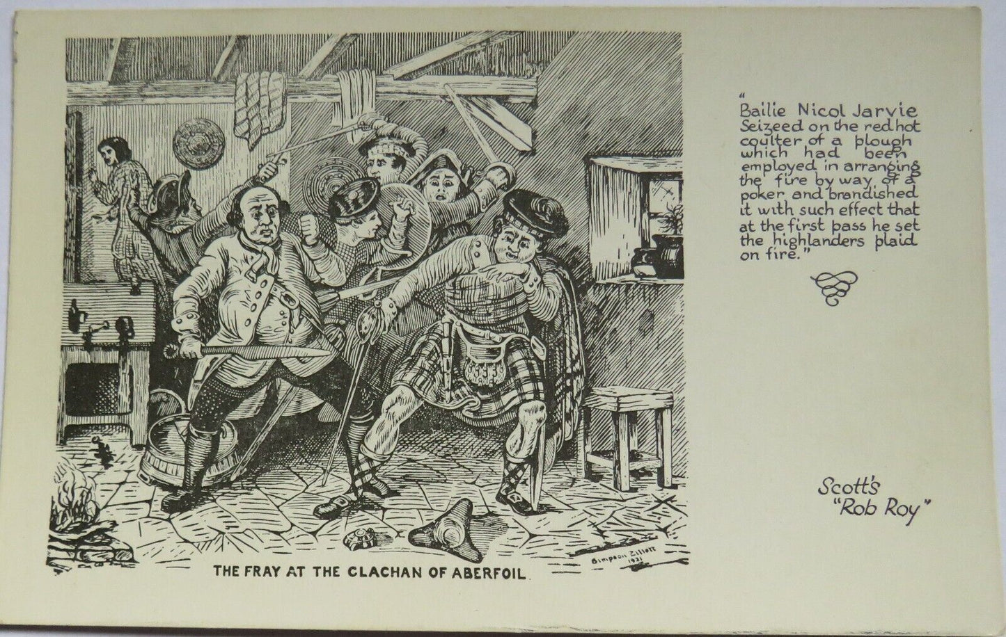 Old Postcard of The Fray At The Clachan of Aberfoil
