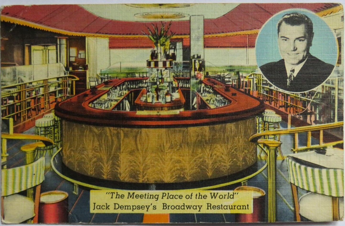 Postcard of The Meeting Place of the World Jack Dempsey's Restaurant  Ref : 1013