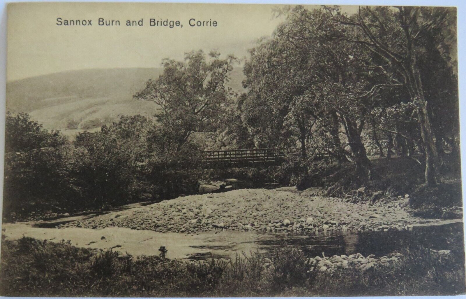 Old Postcard of Sannox Burn and Bridge, Corrie  -  Ref : 1023