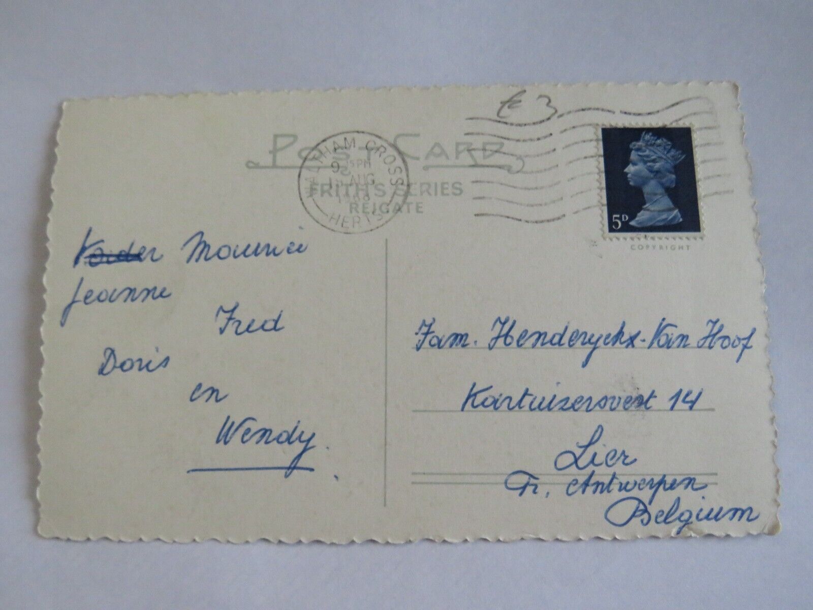 Old Antique Postcard of Greetings From Waltham Abbey - Ref : 1038