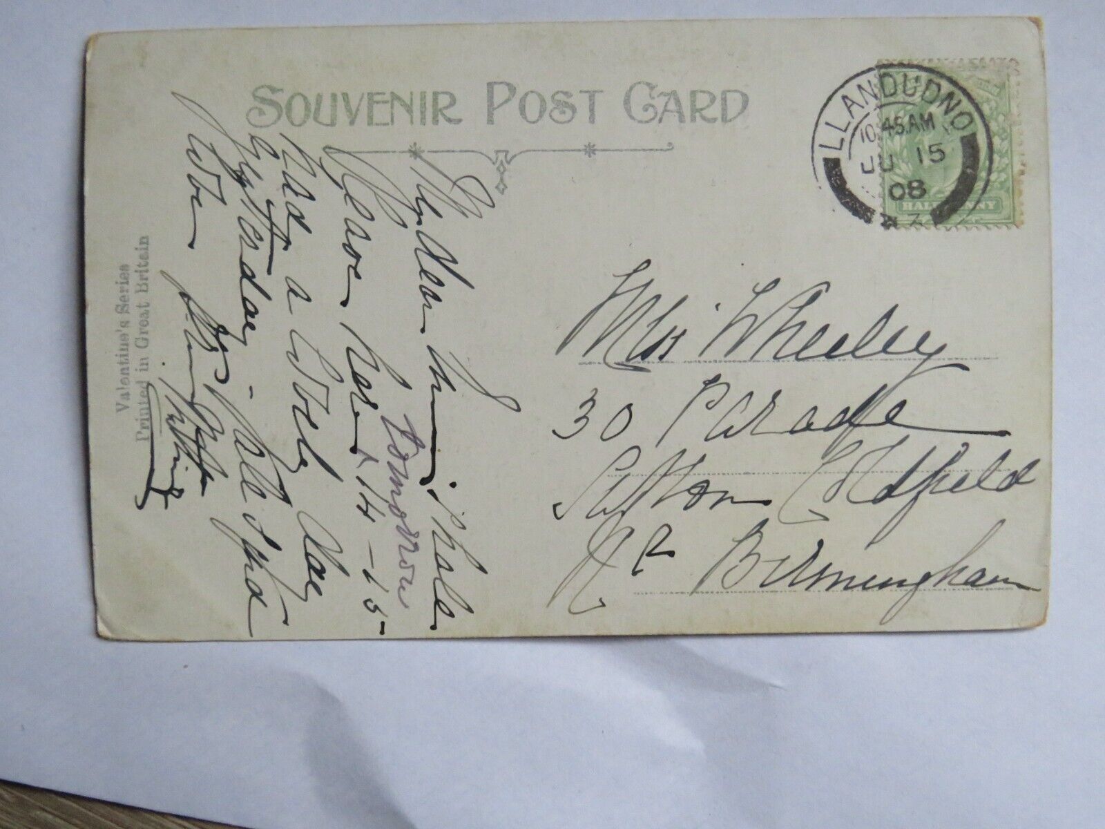 Old Postcard of The Lighthouse, Llandudno 1908  -  Ref : 1012