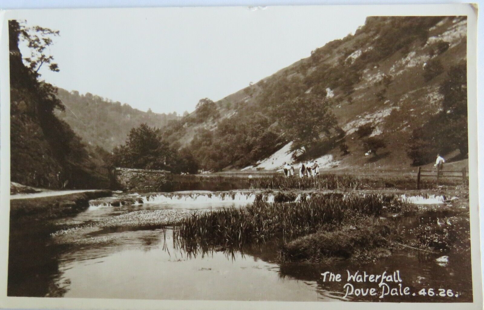 Old Postcard of The Waterfall Dove Dale 1954 - Ref : 1025