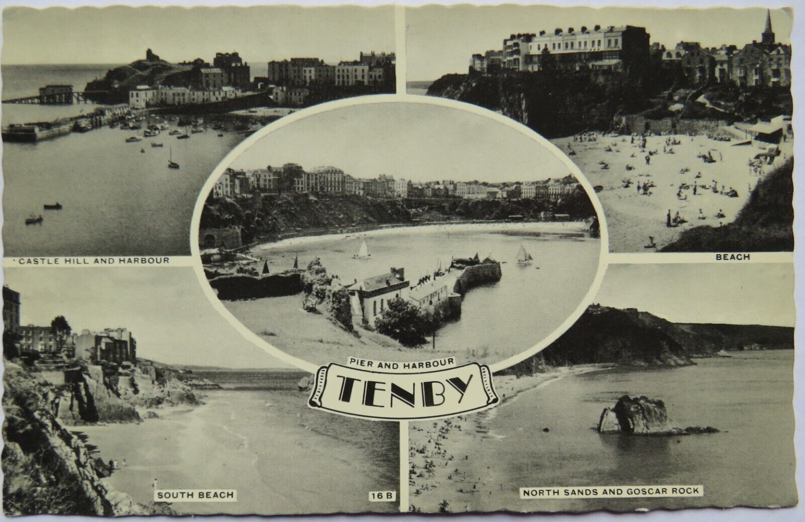 Old Multiview  Postcard of Tenby