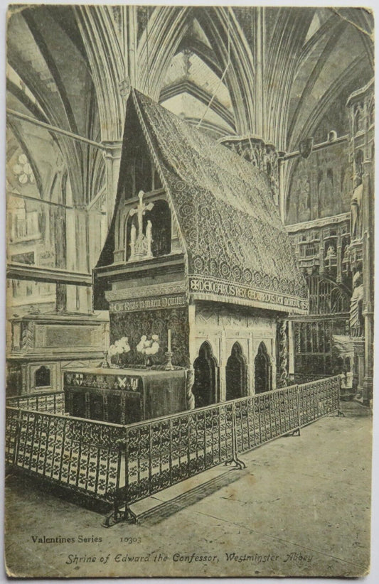 Old Postcard of The Shrine of Edward The Confessor Westminster Abbey- Ref : 1033