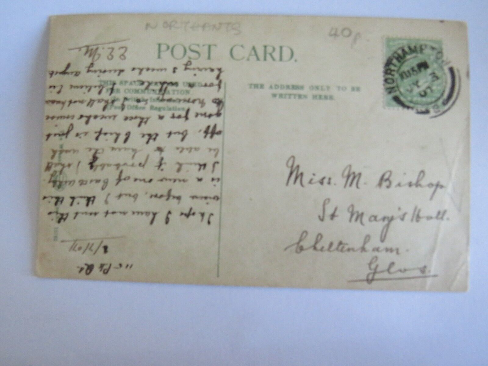 Old Postcard of Castle Ashby, Nr. Northampton 1907 - Ref : 1024